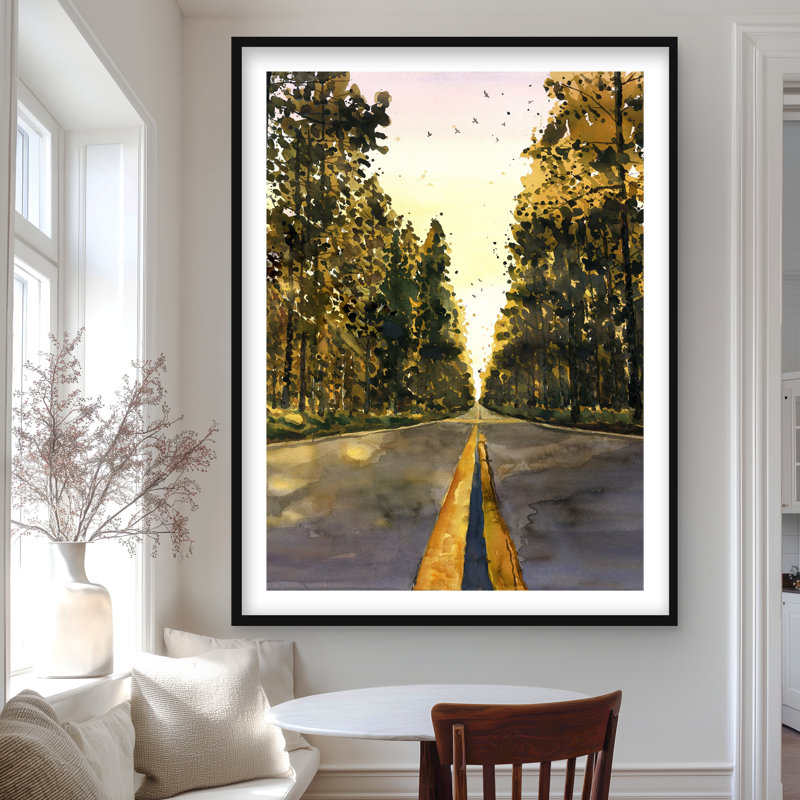 Long Road - chambre à coucher illustrative décorée, H 48 po x l 36 po, Noir
