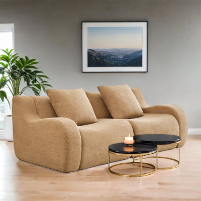 Soft Teddy Fabric Bone-free Two-seater Sofa