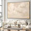 Très grande reproduction d'art sur tissu mural - paysage neutre et chaleureux avec des nuages douces et ondulants, décoration pour le salon ou la chambre à coucher - «Assemblage requis du cadre (cadre non fini)»-2027781443