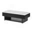 Table basse à plateau relevable rectangulaire de 46,5 po avec tiroir et rangement caché, table cannelée moderne avec plateau en marbre blanc et bandes en bois massif, table centrale multifonctionnelle pour les petits espaces, salon