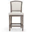 Tabouret de bar Charleston 26 po, gris vieilli, hauteur du comptoir, avec siège et dossier rembourrés gris.-1998591855-1998591852
