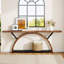 Console 70,87 po avec tablette de rangement, canapé industriel rustique avec cadre en demi-lune pour le hall d'entrée ou le salon-348928090