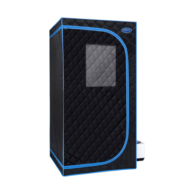 Tente portative noire à vapeur - pleine grandeur pour la détente personnelle. Avec générateur, télécommande, chaise pliable. Installation simple, chauffage rapide. & Ul. Isolation haute performance, imperméable