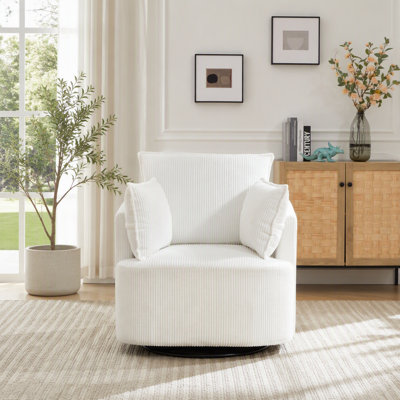 Fauteuil d'appoint pivotant, fauteuil demi-tonneau pivotant rond, fauteuil rembourré
