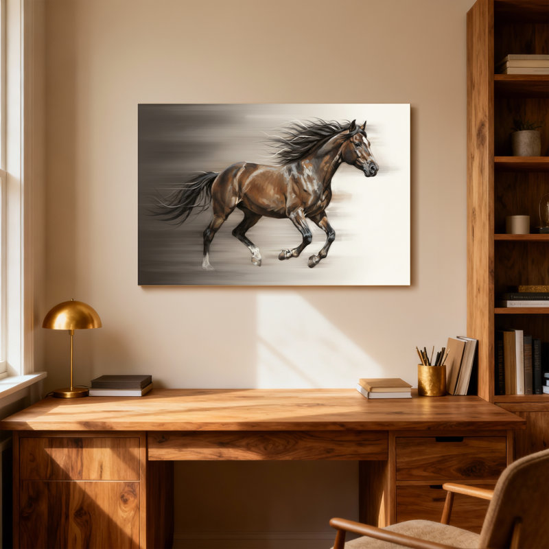 "Animaux qui courent", reproduction d'art sur toile, H 16 po x l 24 po