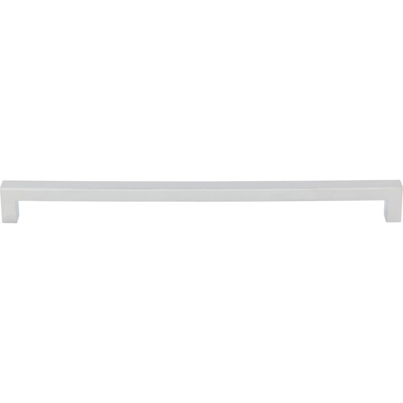Square Bar pull, Polished Chrome, 12" Center to Center