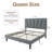 Velvet Upholstered Platform Bed Frame With Tufted Headboard And Nailhead Trim, Adjustable Height, No Box Spring Needed-910085848-910085841