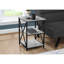 Table de bout en stratifié gris avec structure en métal noir pour un accessoire de chambre à coucher de longue durée 3