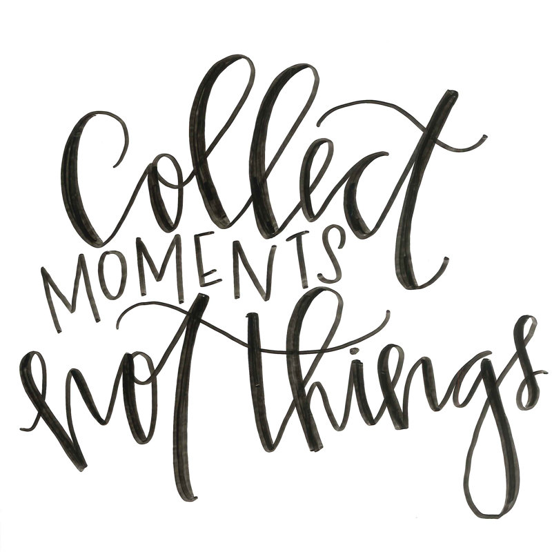 Collect Moments Script - Wrapped Canvas Print, 30cm H x 30cm W x 3.8cm D