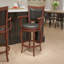 Tabouret de bar à dossier échelle avec repose-pieds et accoudoirs LeatherSoft Tracey-45047001