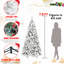Arbre de Noël floqué de 84 pouces équipé de 450 lumières à DEL blanc chaud, 1060 pointes de branches enneigées, système à charnières pour une installation rapide, support en métal de 7 pieds de haut, éclairage et branches à aiguilles