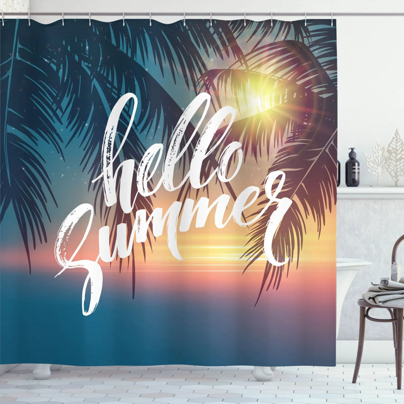 Rideau de douche simple palm tree tropic paradise beach, l 69 po x L 84 po