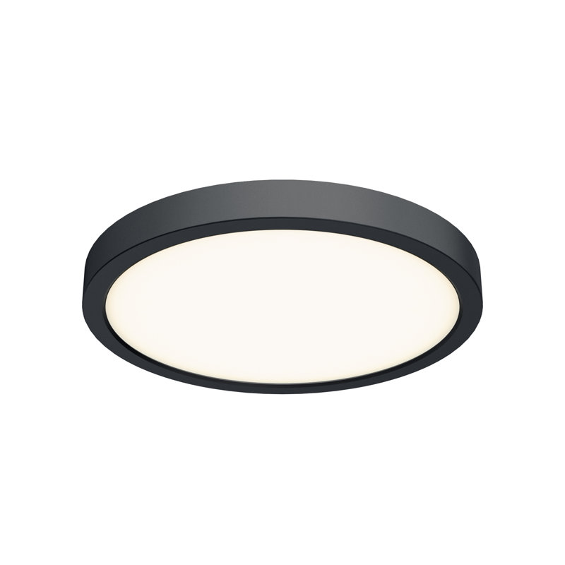 Hayden-Blu Acrylic LED Flush Mount, Black, 1" H x 10" W x 10" D