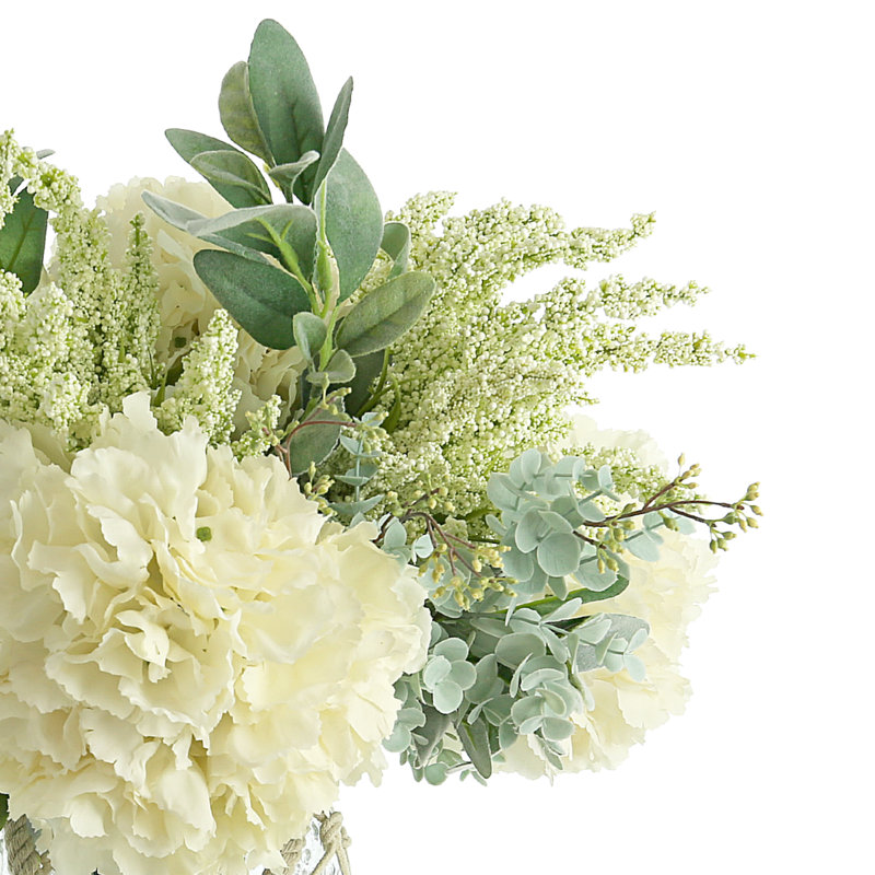 Mixed Arranged in Glass Vase with Rope Accent