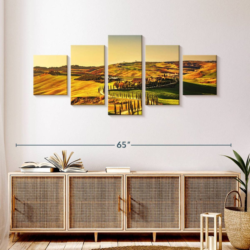 Coucher de soleil en Toscane, H 24 po x l 55 po