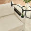 Chaise en velours côtelé avec rangement, porte-gobelets et porte-téléphone, chaise de salon moderne en forme de L-201218313