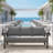 73" All-Weather Aluminum Patio Sofa, 3 Seat Outdoor Couch With  Thick Dark Gray Cushions & Gray Frame-344468935-344468938