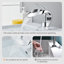 Robinet de lavabo de salle de bain chromé à poignée simple-131052783