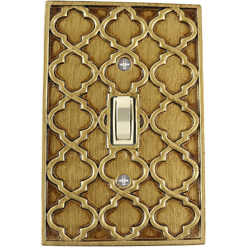 No Subject 1 - Gang Toggle Light Switch Standard Wall Plate, Antique Gold