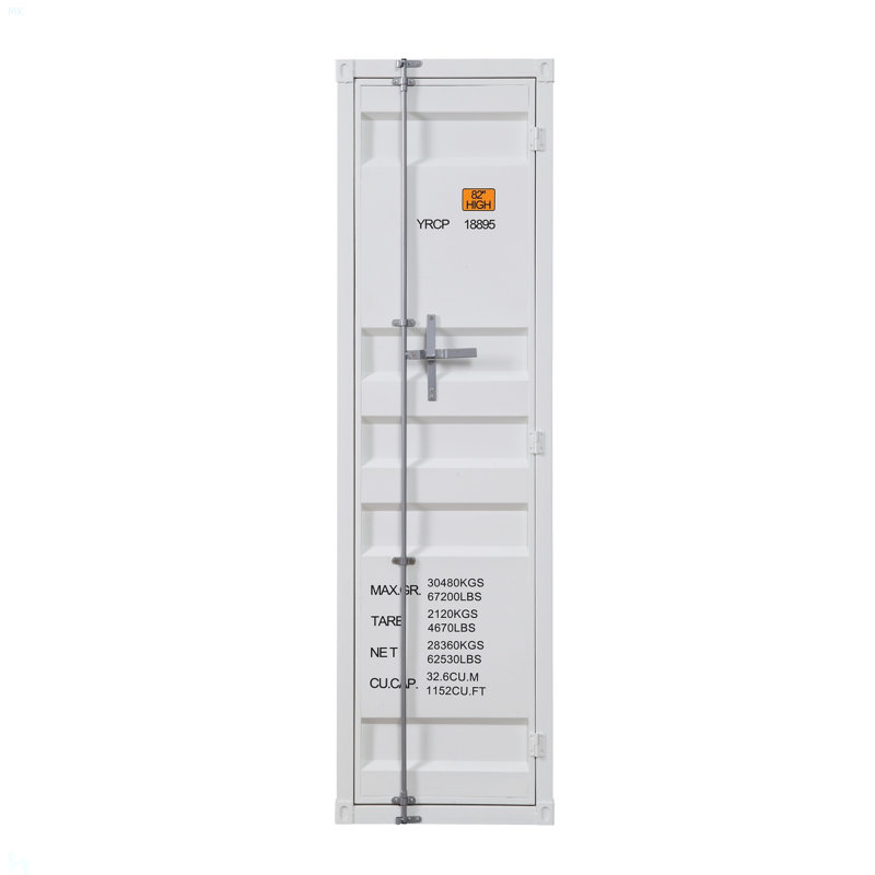 Garde-robe avec serrure de contenant pleine longueur, Blanc