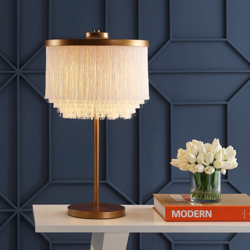 Hagan 27.5" Fringed/Metal LED Table Lamp