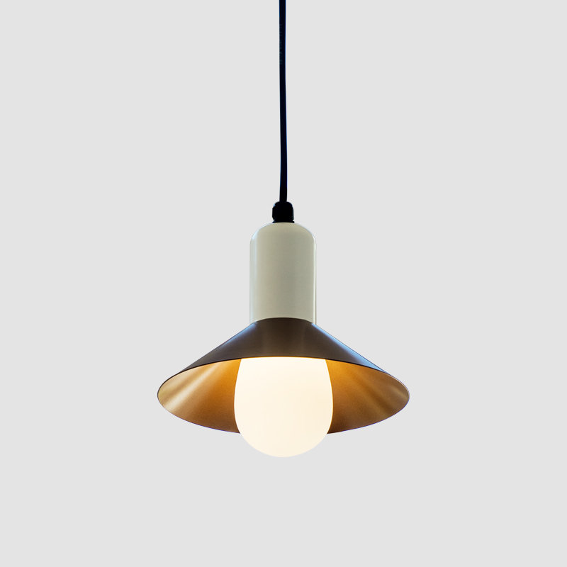 Tagomago 1 - Light Cone Pendant, Anthracite Gray Lacquer/Gold, Anthracite Gray Lacquer/Gold