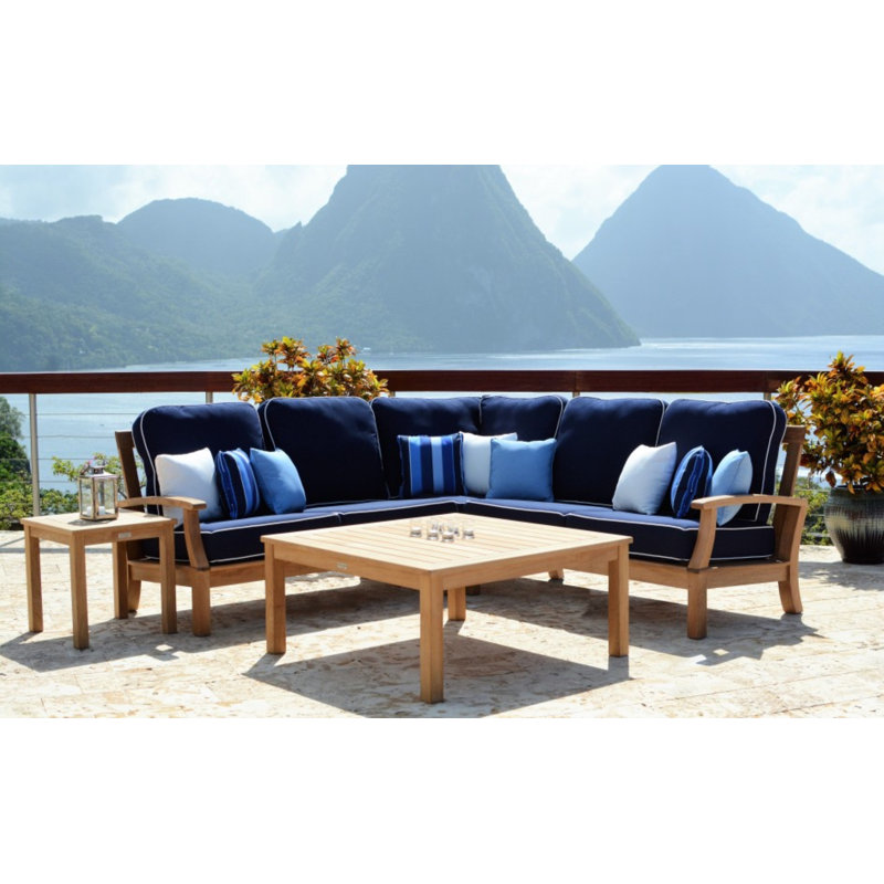 Monterey Outdoor 5 - Piece Teak Conversation Set, Cast Charcoal