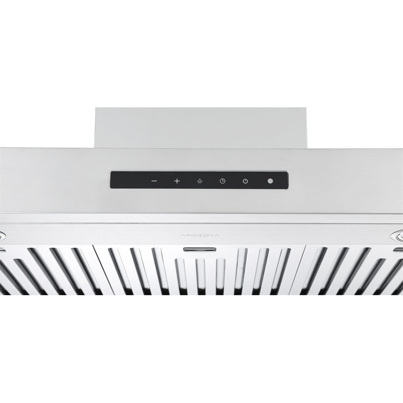 Ancona Moderna 36" Wall Mount Rectangular Range Hood with Night Light Feature in Stainless Steel