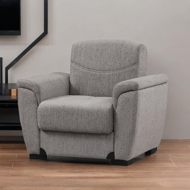 Fauteuil Everly, Mélange de polyester et de nylon gris clair