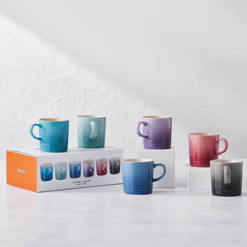 Le Creuset Stoneware Set of 6 Pastel Mugs