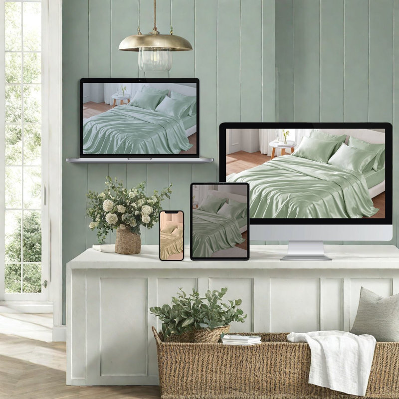 Satin King Pillowcases, Polyester Smooth Bedding Sets