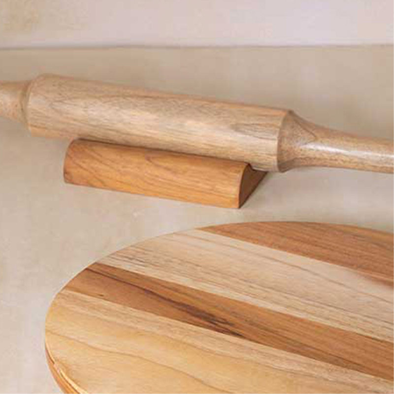 Chakla Belan en teck avec support - 2 ensembles