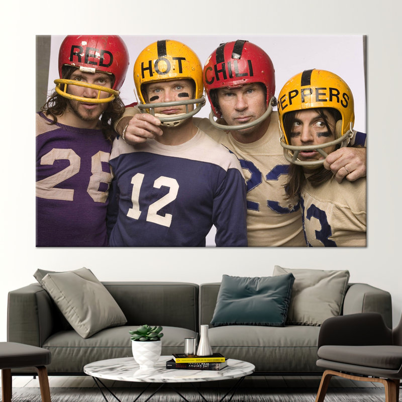 Illustration de casque Hot Chili Peppers, Ne s’applique pas, H 43 po x l 63 po, Toile tendue