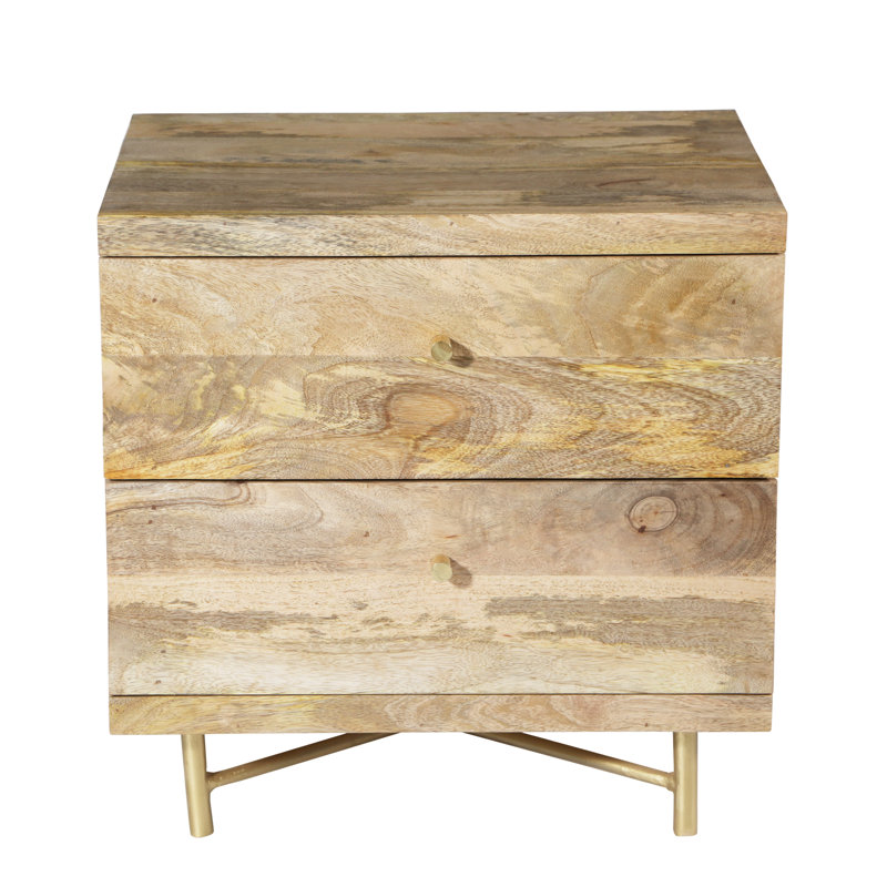 Miser 50cm W Steel Bedside Table, Natural