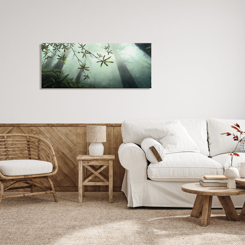 Art mural sur toile Sunlit Forest Greenery, H 48 po x l 20 po