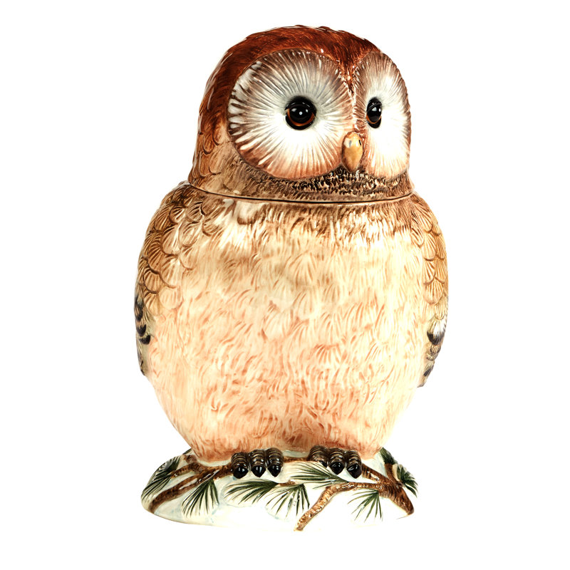 Winter''s Walk 3-D Owl Cookie Jar
