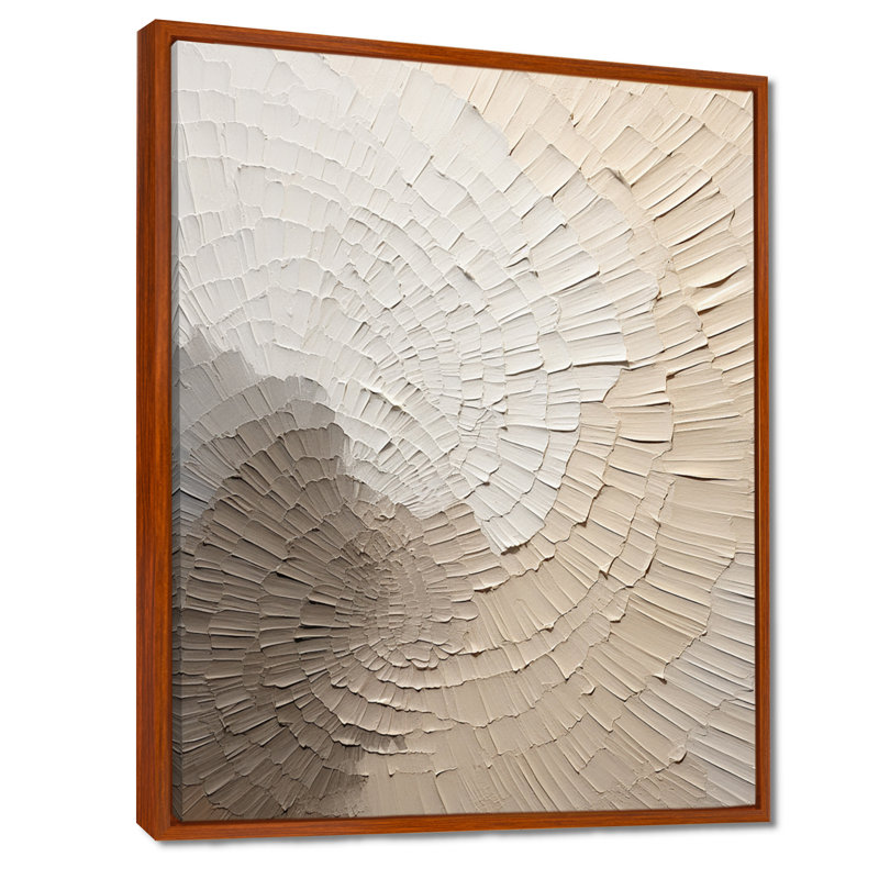 Minimaliste gracieux, art discret beige - Art mural minimaliste, H 40 po x l 30 po, Reproduction avec cadre flottant, Brun