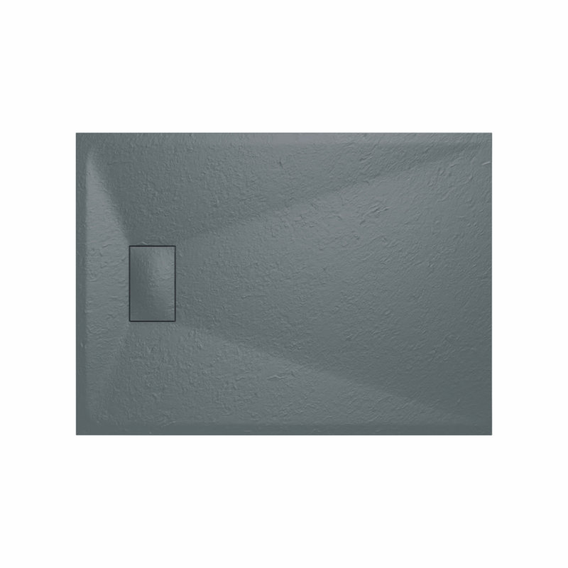 Higgs Sliding Door Slate Effect Rectangle Shower Enclosure with Tray  1900 x 1000 mm, Black, Anthracite
