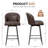 Counter Height Barstool Set Of 2, 360° Swivel Upholstered Barstool With Backrest And Metal Feet, 27” Seat Height-1175790043