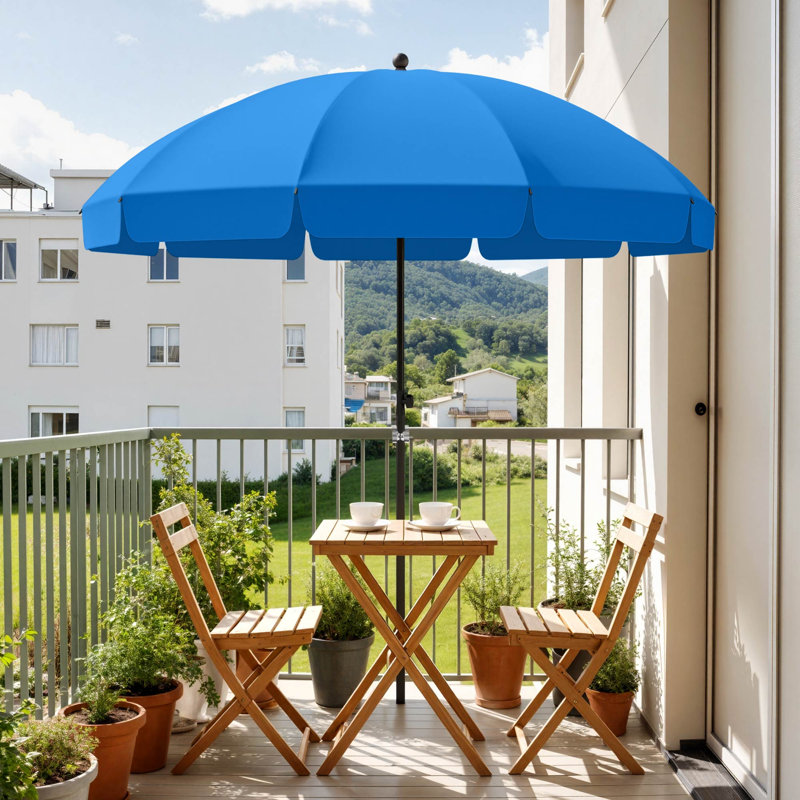 Balcony Parasol, Blue, 225cm H x 220cm W x 220cm D