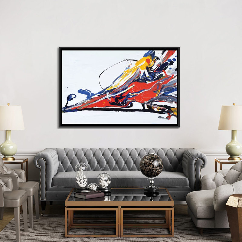 Color splash, reproduction d’art sur toile tendue, H 40 po x l 60 po x P 1,5 po, Toile encadrée noire, Pas de tapis