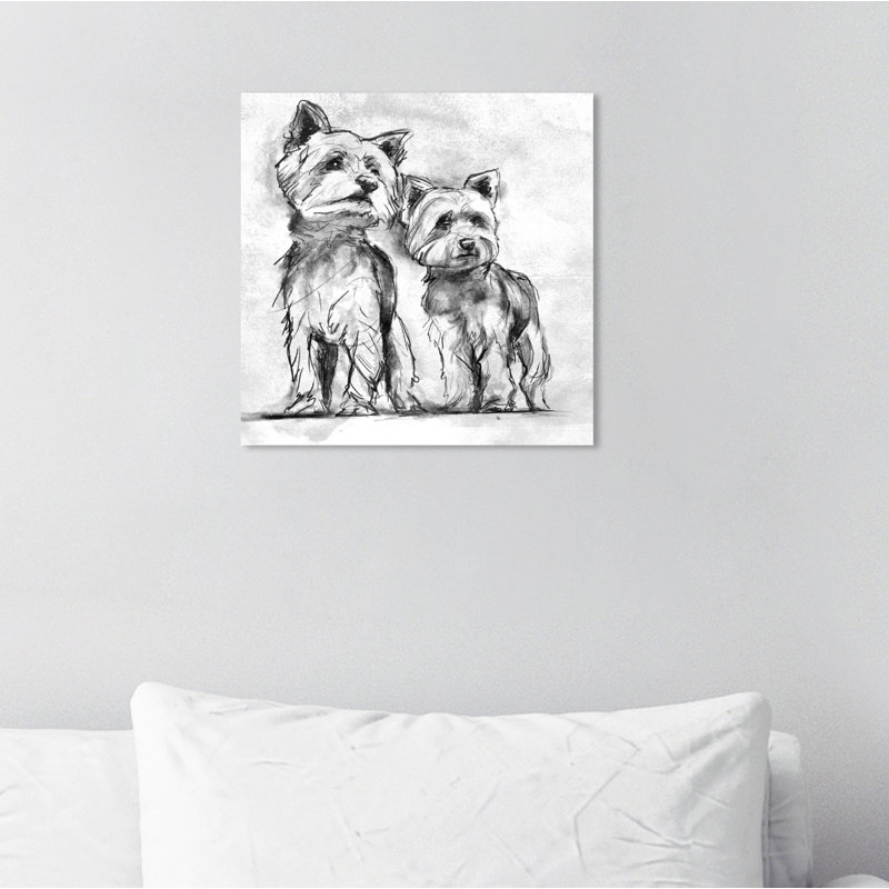 Yorkie, peinture sur toile tendue, H 12 po x l 12 po
