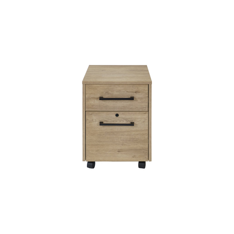 Houbler 18'' Wide 2 -Drawer Mobile File Cabinet, Light Brown