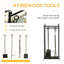 Support à bois de chauffage et outils pour foyer - support à 2 niveaux, noir, capacité de 154 lb, pour foyer, poêle, foyer, l 14,5 po x l 13,41 po, H 29,82 po et foyer, foyer, 14,5 po x 13,41 po x 29,82 po