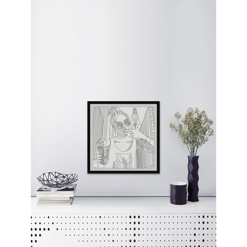 NY Ice Cream par Parvez Taj - reproduction de cadre photo, H 18 po x l 18 po x P 1,5 po