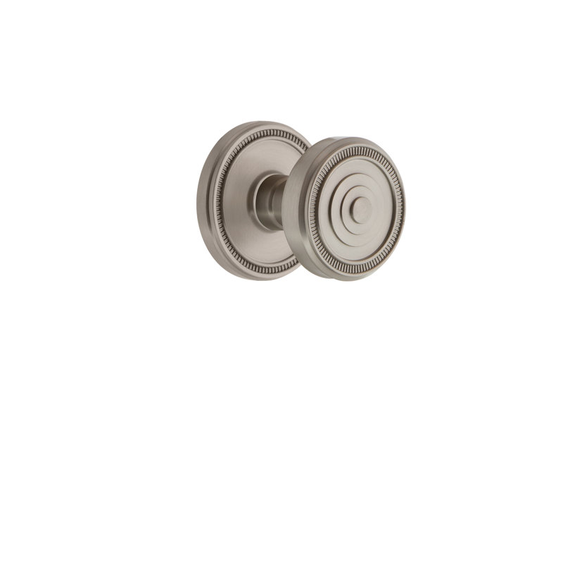Bouton d'intimité avec rosette Grandeur Soleil, Nickel satiné, 2 3/4"