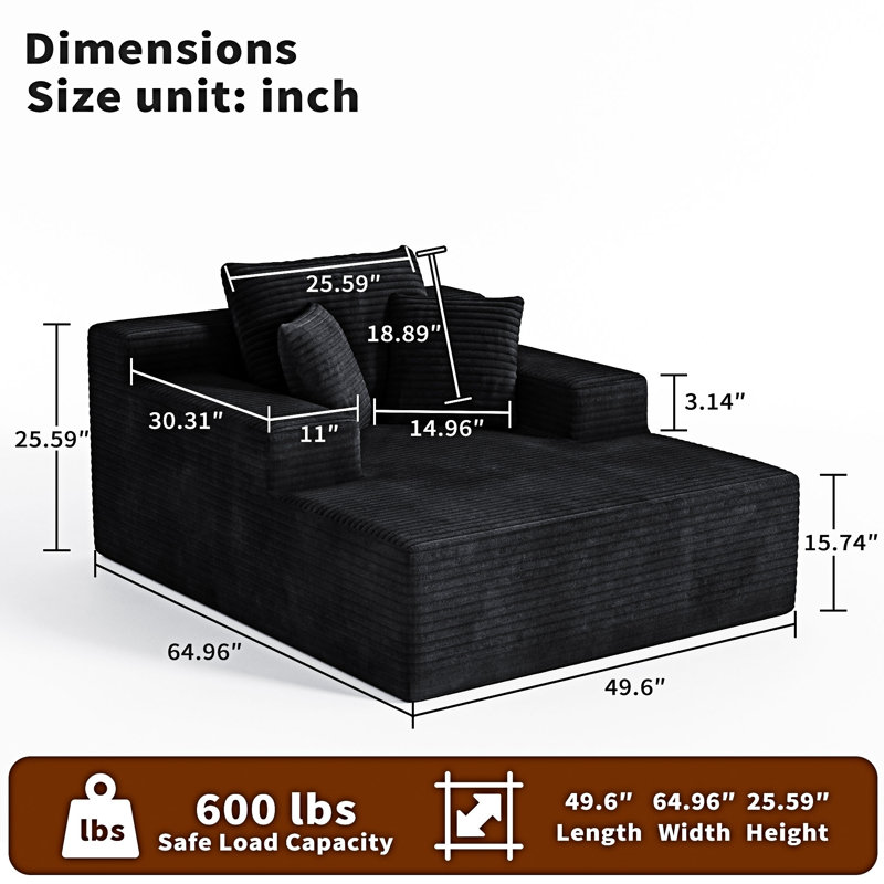 Chaise rembourrée pour canapé-lit