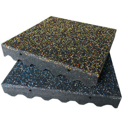 Eco-Safety 19.5 in. L x 19.5 in. W x 3 in. Thick Rubber Playground Tiles