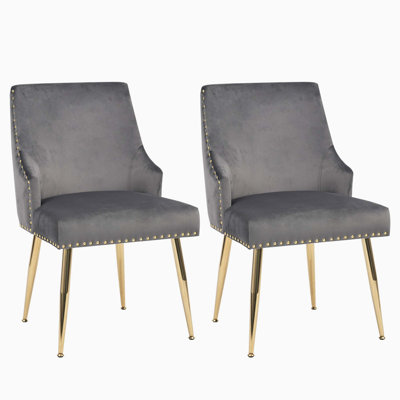 Ensemble de 2 chaises d'appoint modernes capitonnées verticales, chaises d'appoint rembourrées et rembourrées