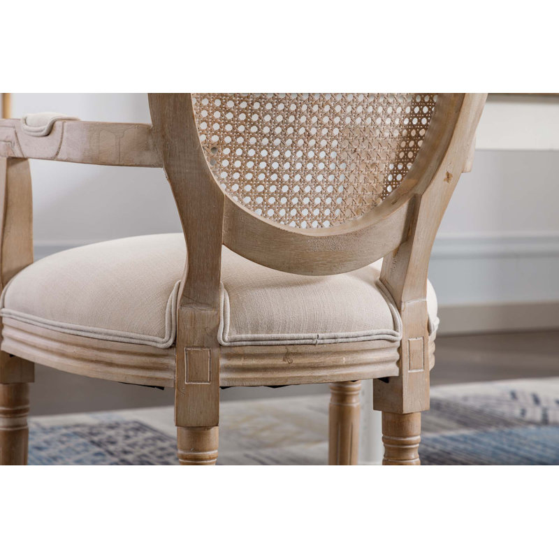 Caroleen Upholstered Armchair, Cream